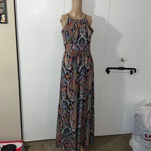 ❤️jude Connally Paisley Print Mia Sleeveless Halter Neck Maxi Dress